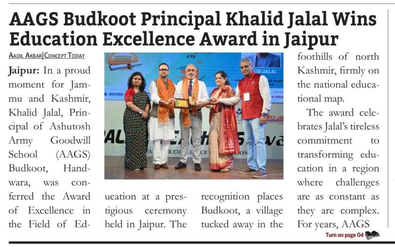 Pride of Our School – Principal Khalid Jalal Wins Education Excellence Award