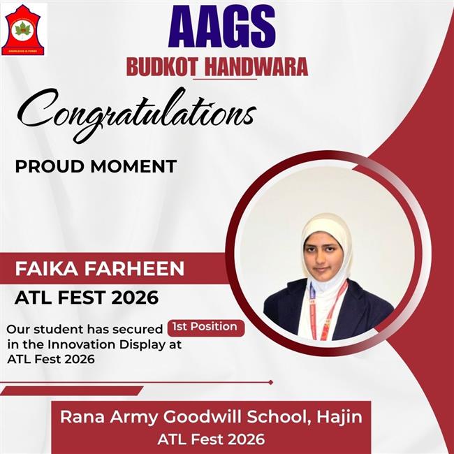 Faika Farheen Secures 1st Position at ATL Fest 2026_Innovation Display